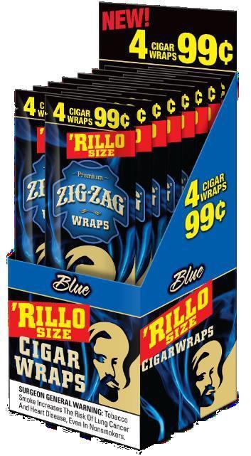 Zig-zag Rillo 4pk Blue