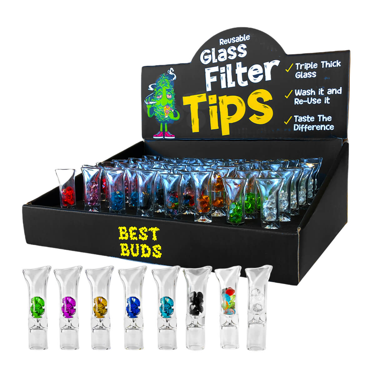 Glass Filter Tips with Diamonds (48pcs/display)