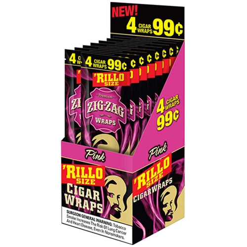 Zig-zag Rillo 4pk Pink