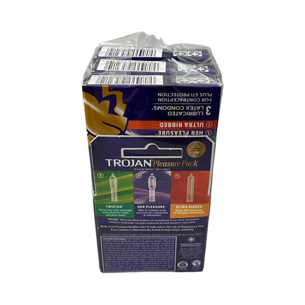 Trojan Pleasure Pack Condoms 6 Packs of 3