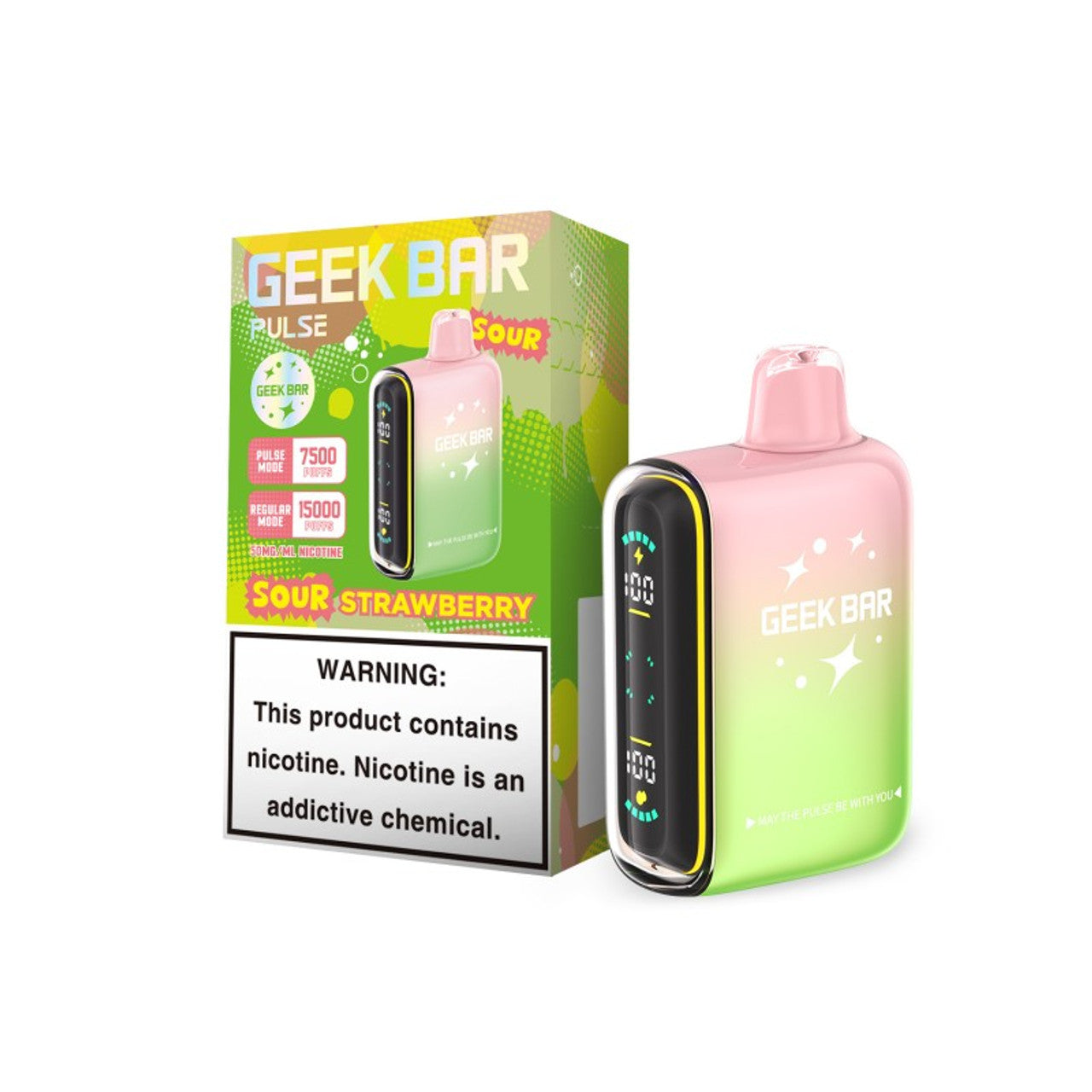 Geek bar 15k puffs-  Sour Strawberry